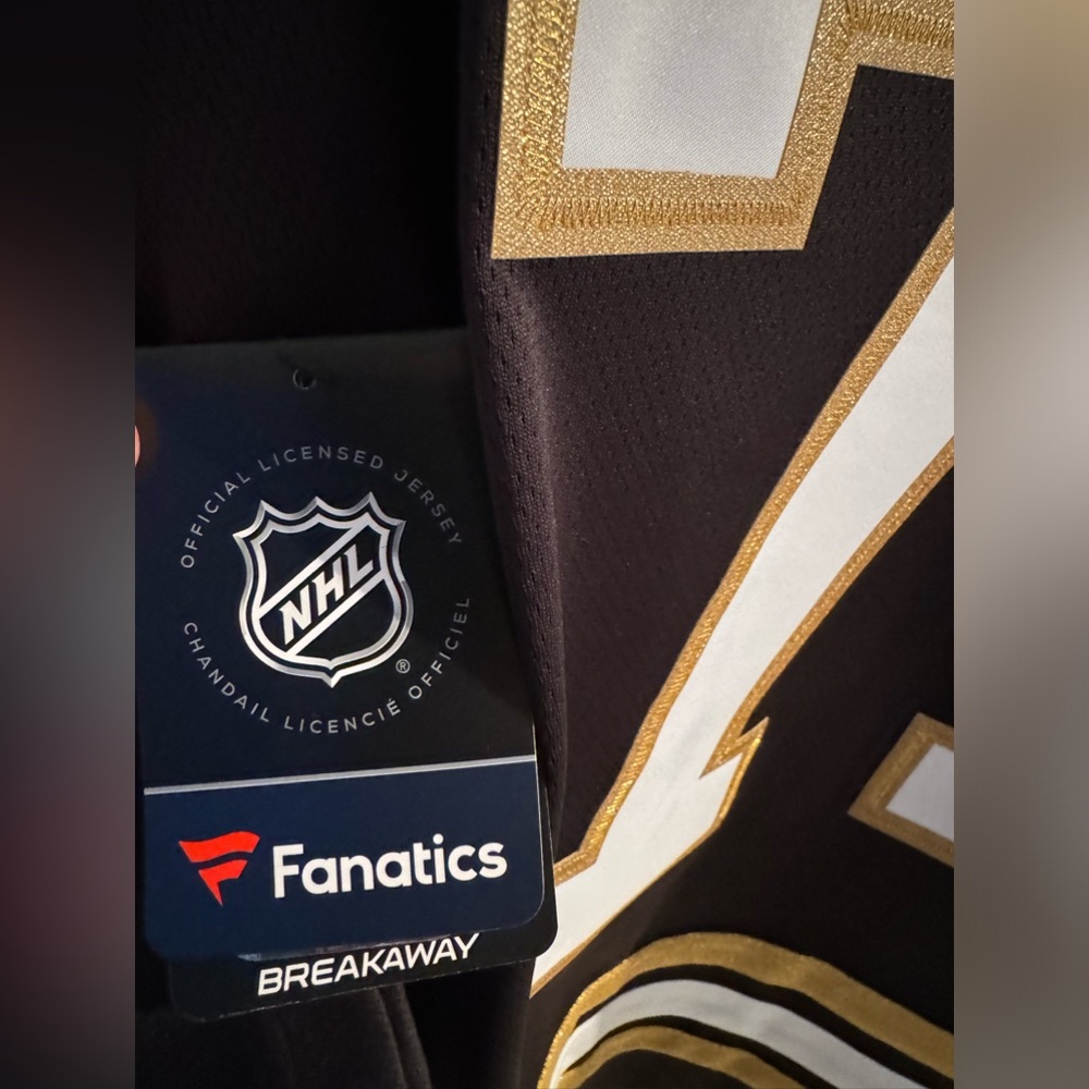 NWT Boston Bruins Taylor Hall Men’s Black 100th Anniversary Breakaway Jersey XL - Picture 3 of 5